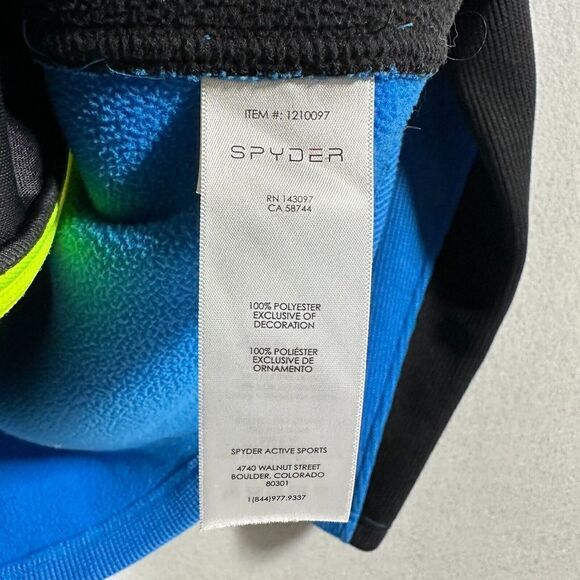 Spyder Blue Knit Full Zip Pull Over Knit Sweater Size Large 14/16 - Picture 4 of 11